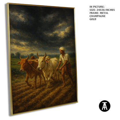 Artwork in Metal Champagne Gold Frame