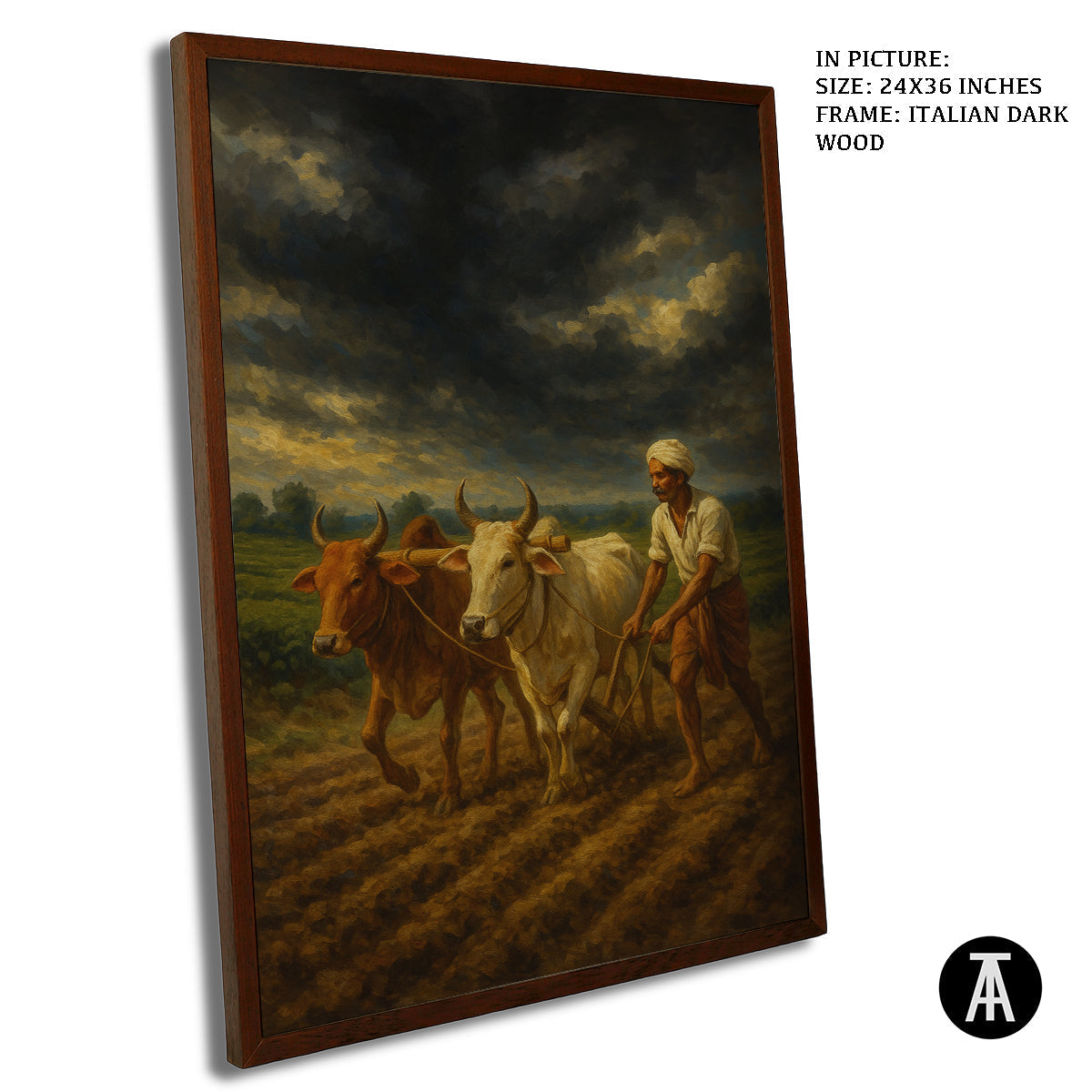 Artwork in Dark Wood Frame