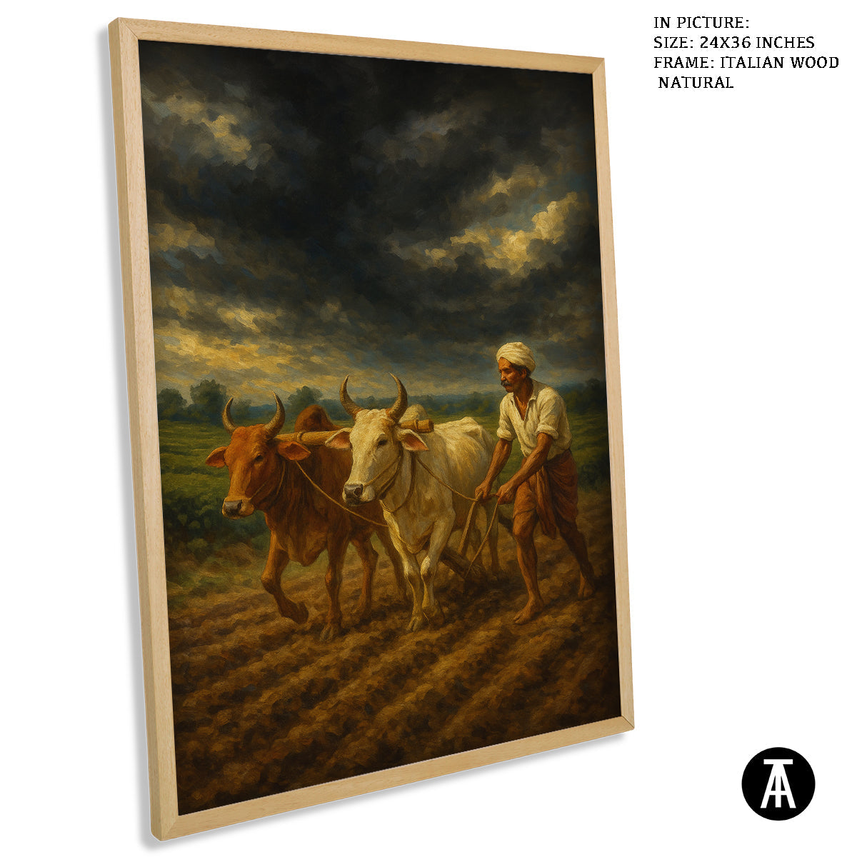 Artwork in Natural Wood Frame