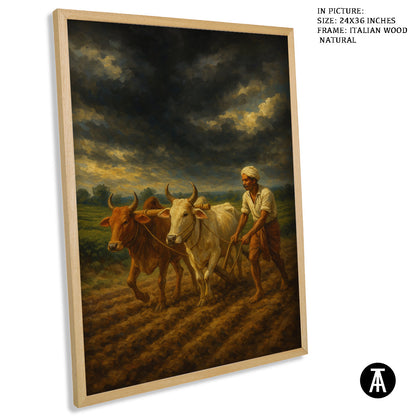 Artwork in Natural Wood Frame