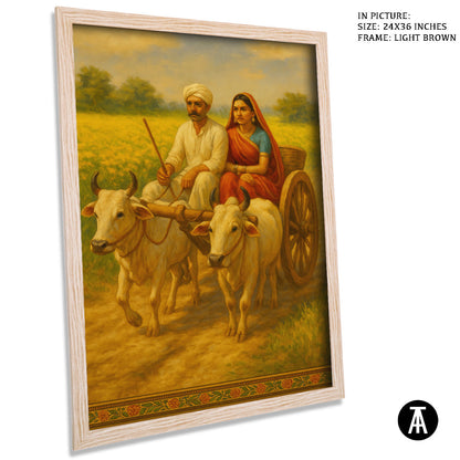 Artwork in Light Brown Frame