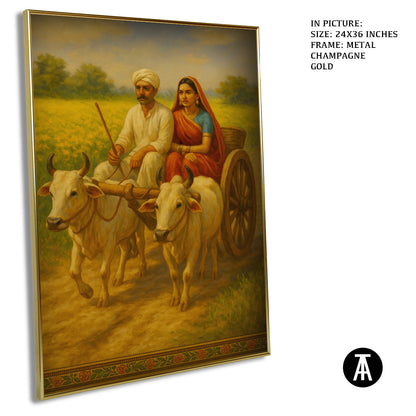 Artwork in Metal Champagne Gold Frame