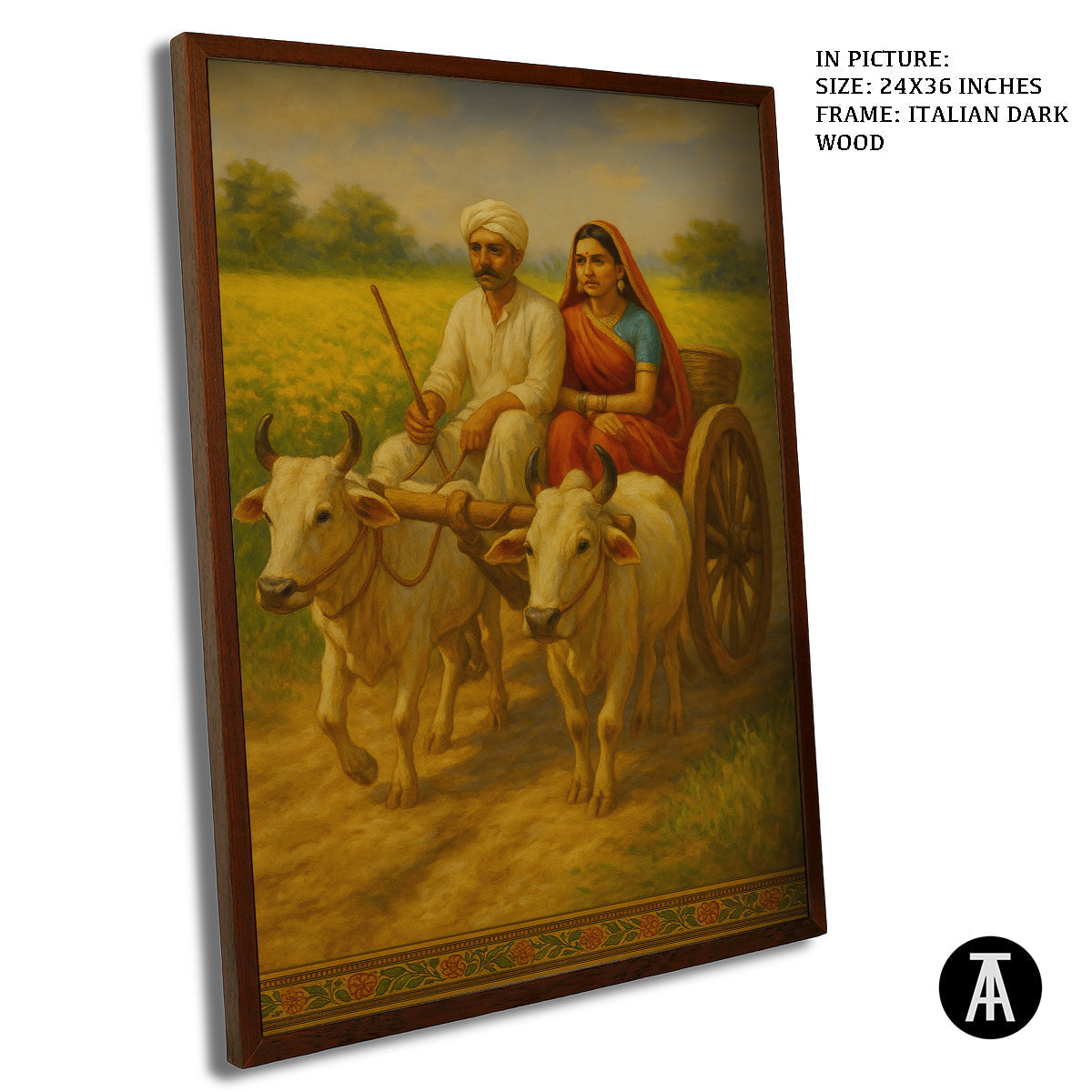 Artwork in Dark Wood Frame