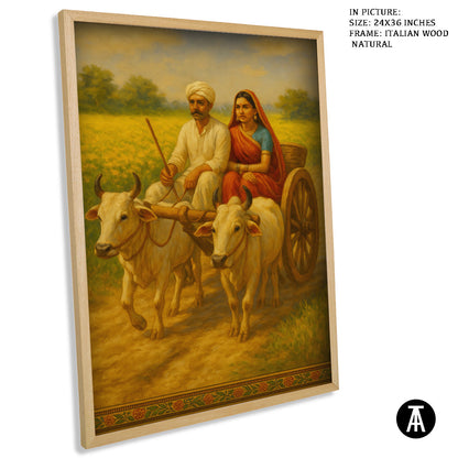 Artwork in Natural Wood Frame
