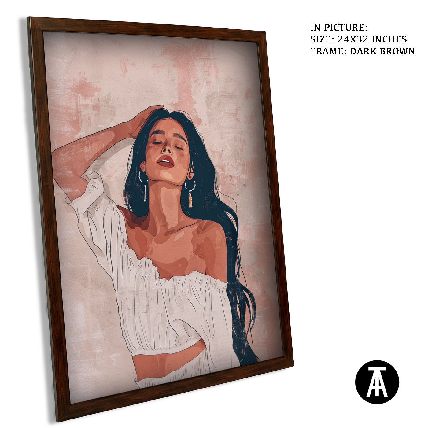 Artwork in Dark Brown Frame