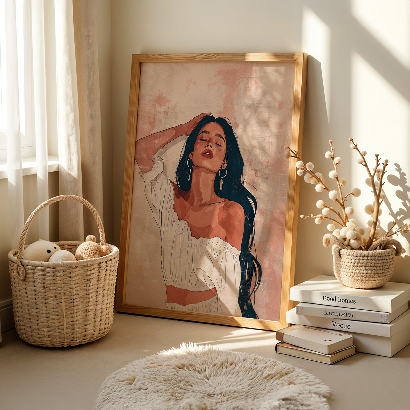 Boho Art Painting in a Lifestyle Setting