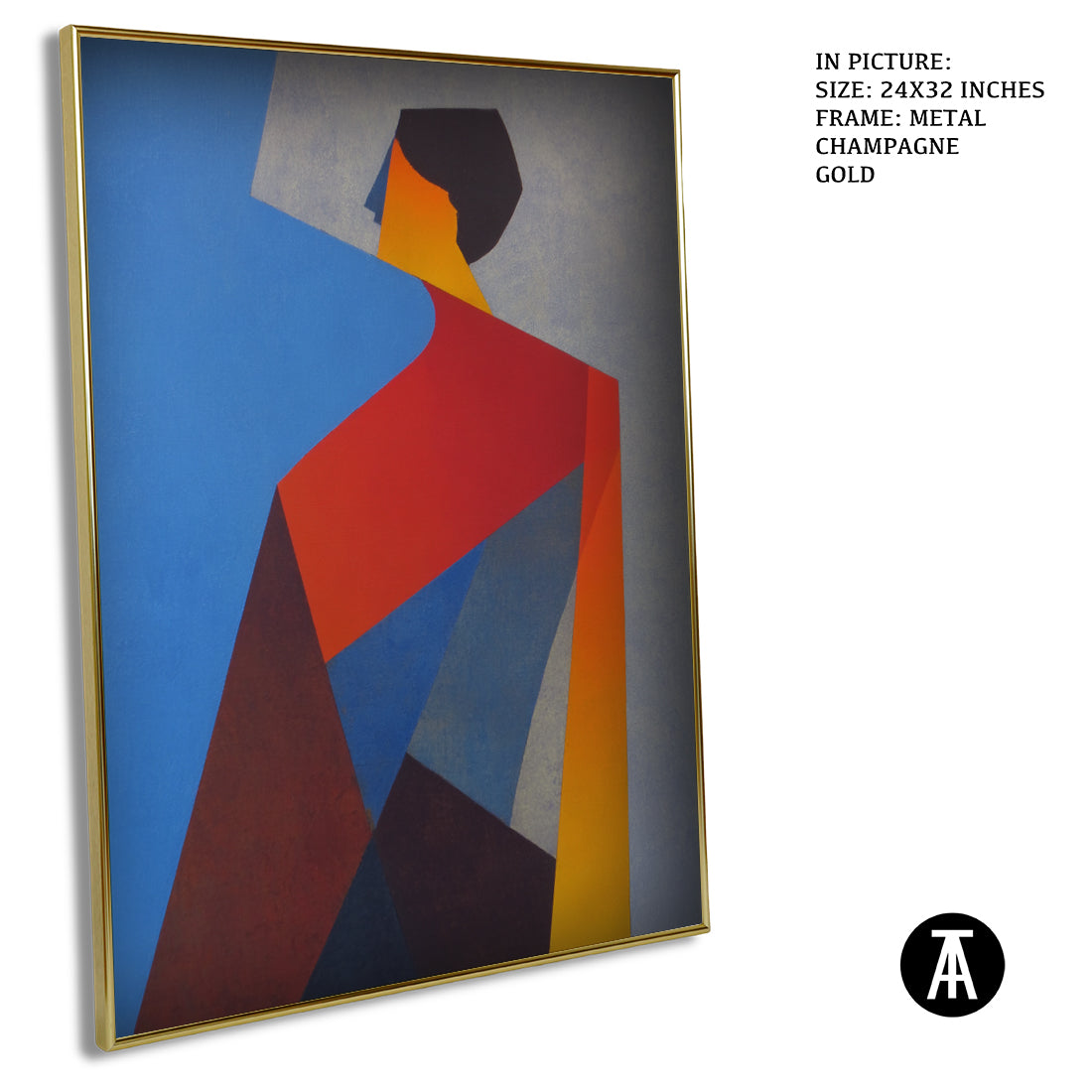 Artwork in Metal Champagne Gold Frame