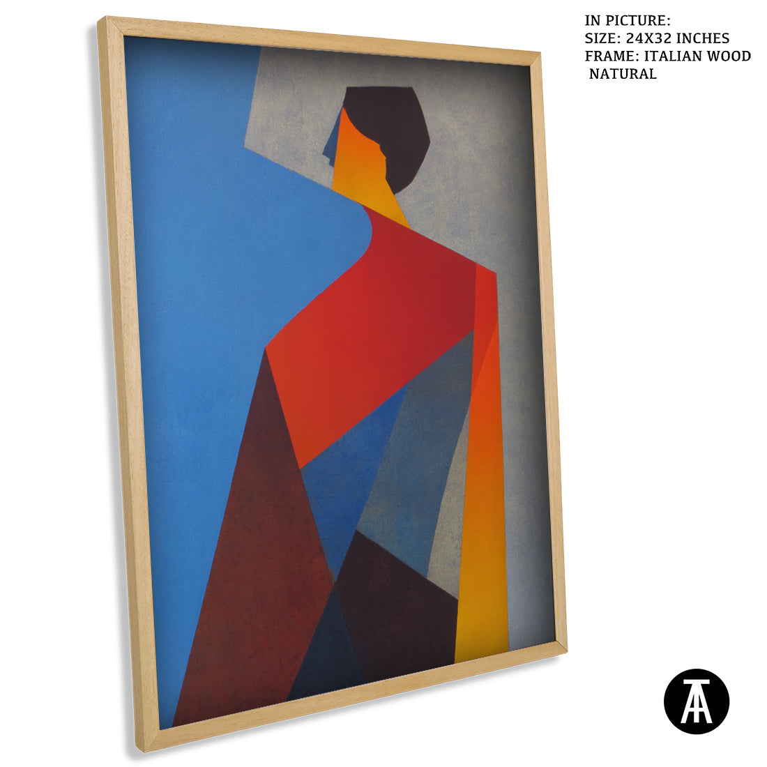 Artwork in Natural Wood Frame