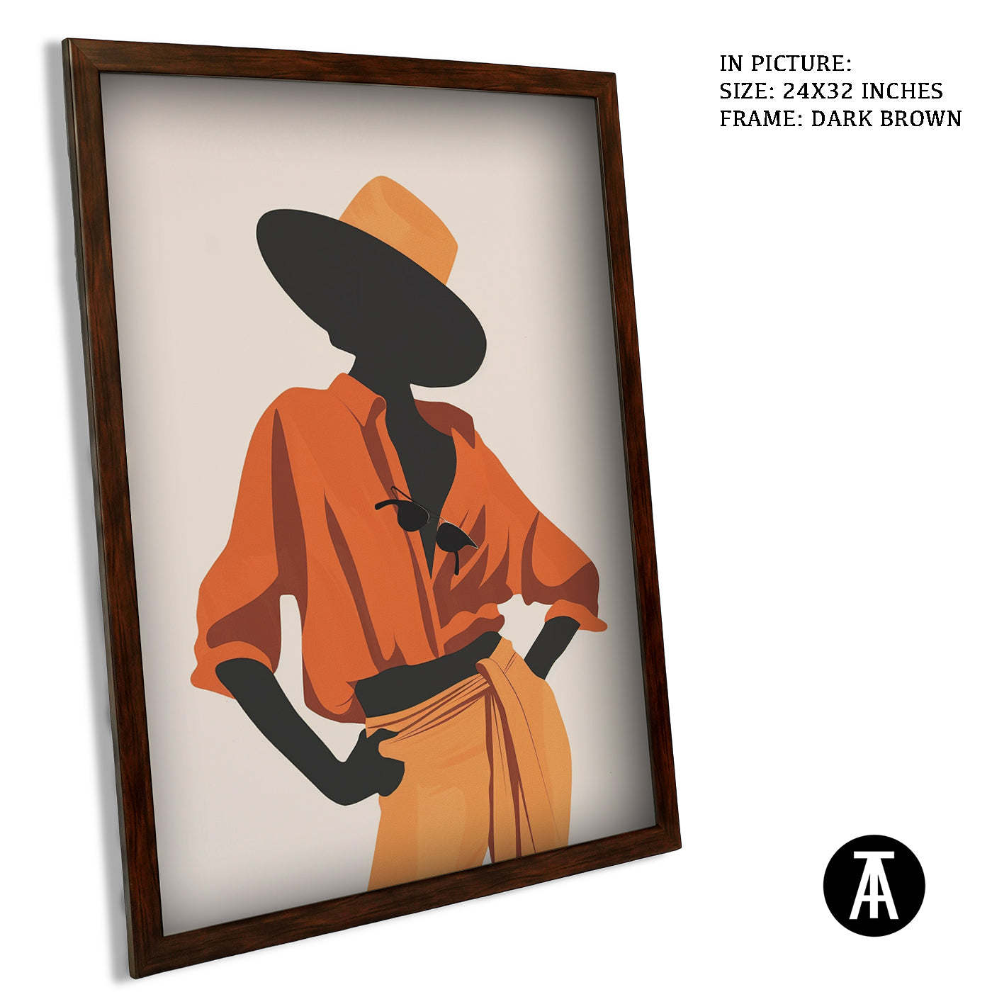 Artwork in Dark Brown Frame