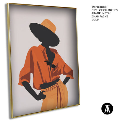 Artwork in Metal Champagne Gold Frame