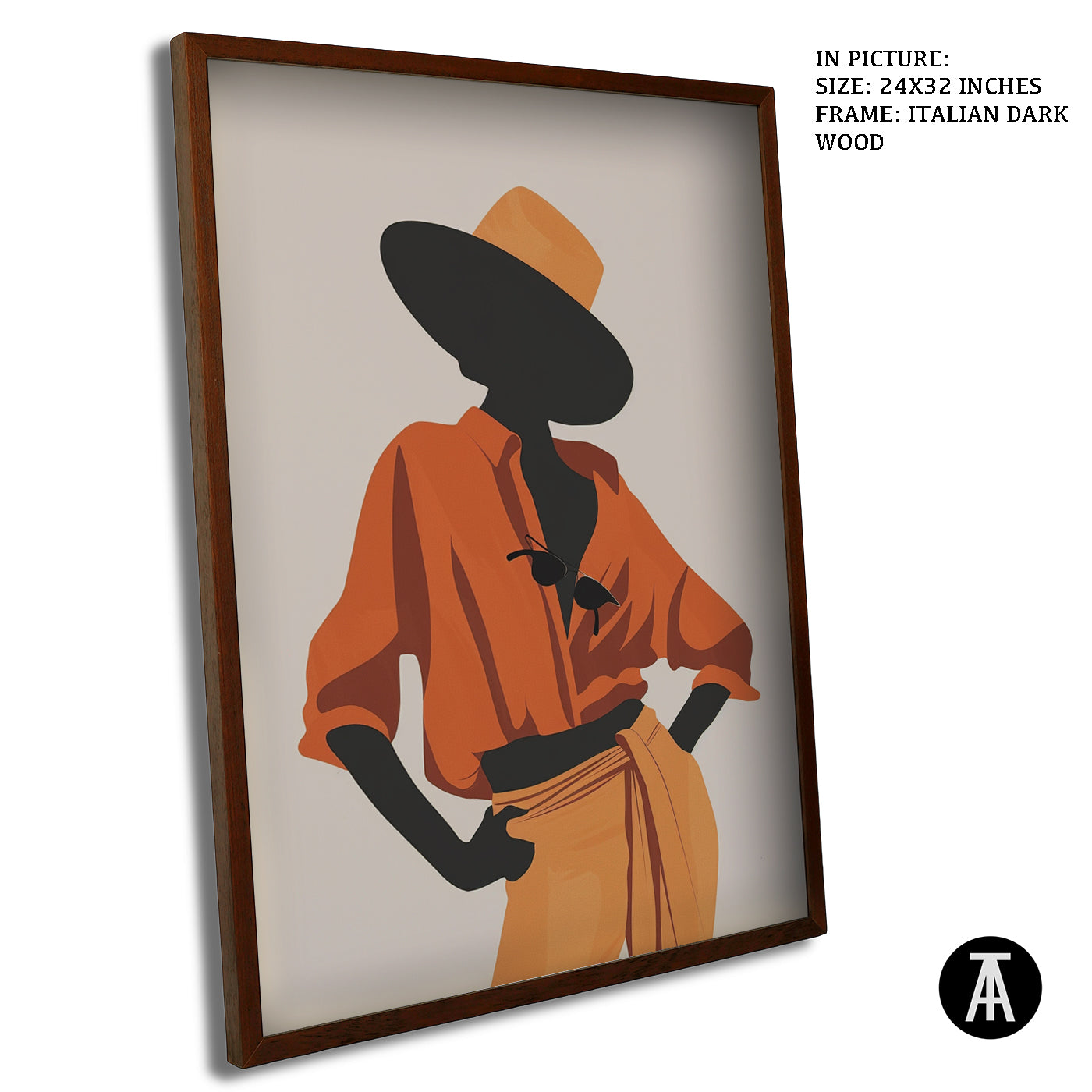 Artwork in Dark Wood Frame