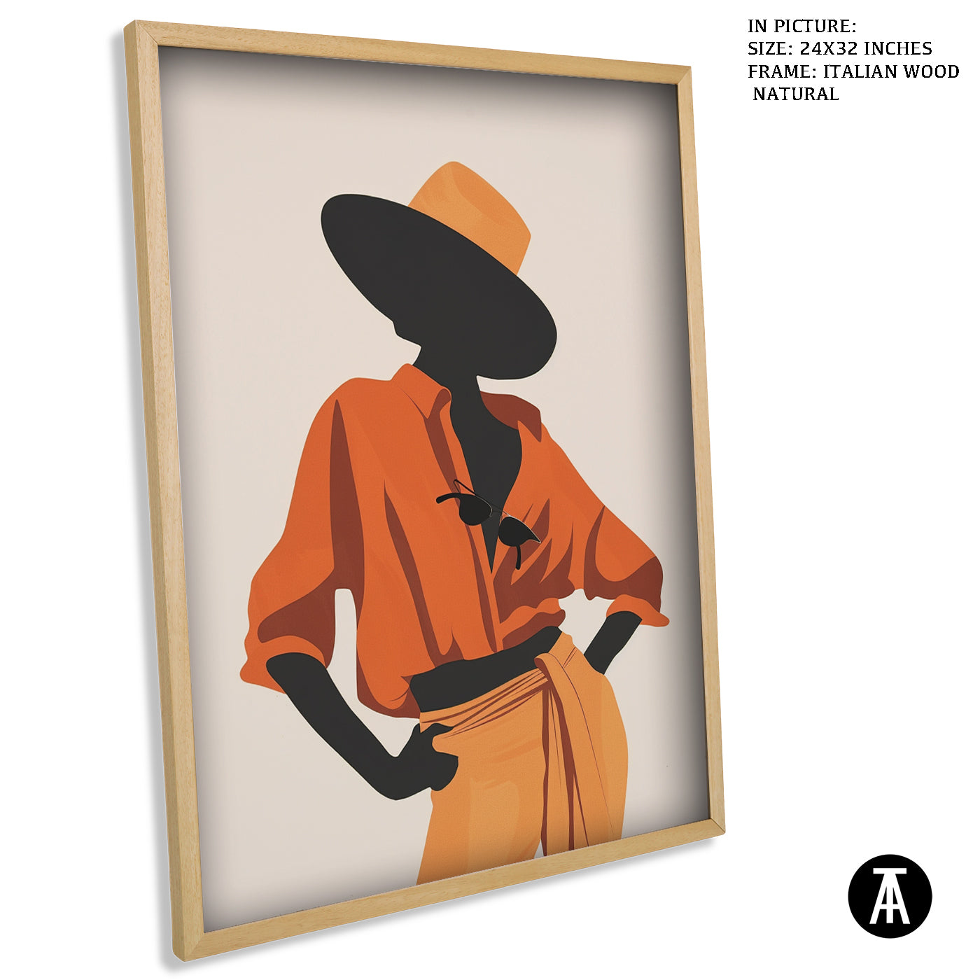 Artwork in Natural Wood Frame