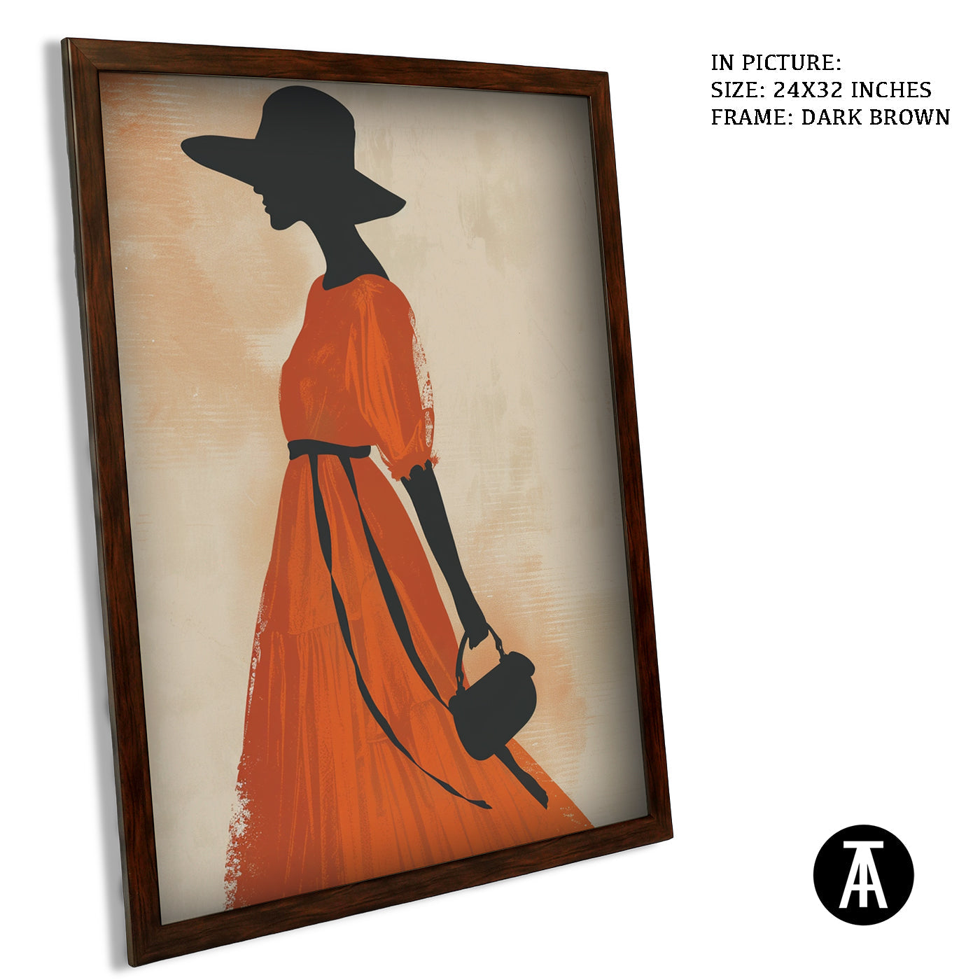 Artwork in Dark Brown Frame