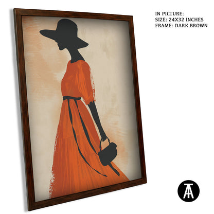 Artwork in Dark Brown Frame