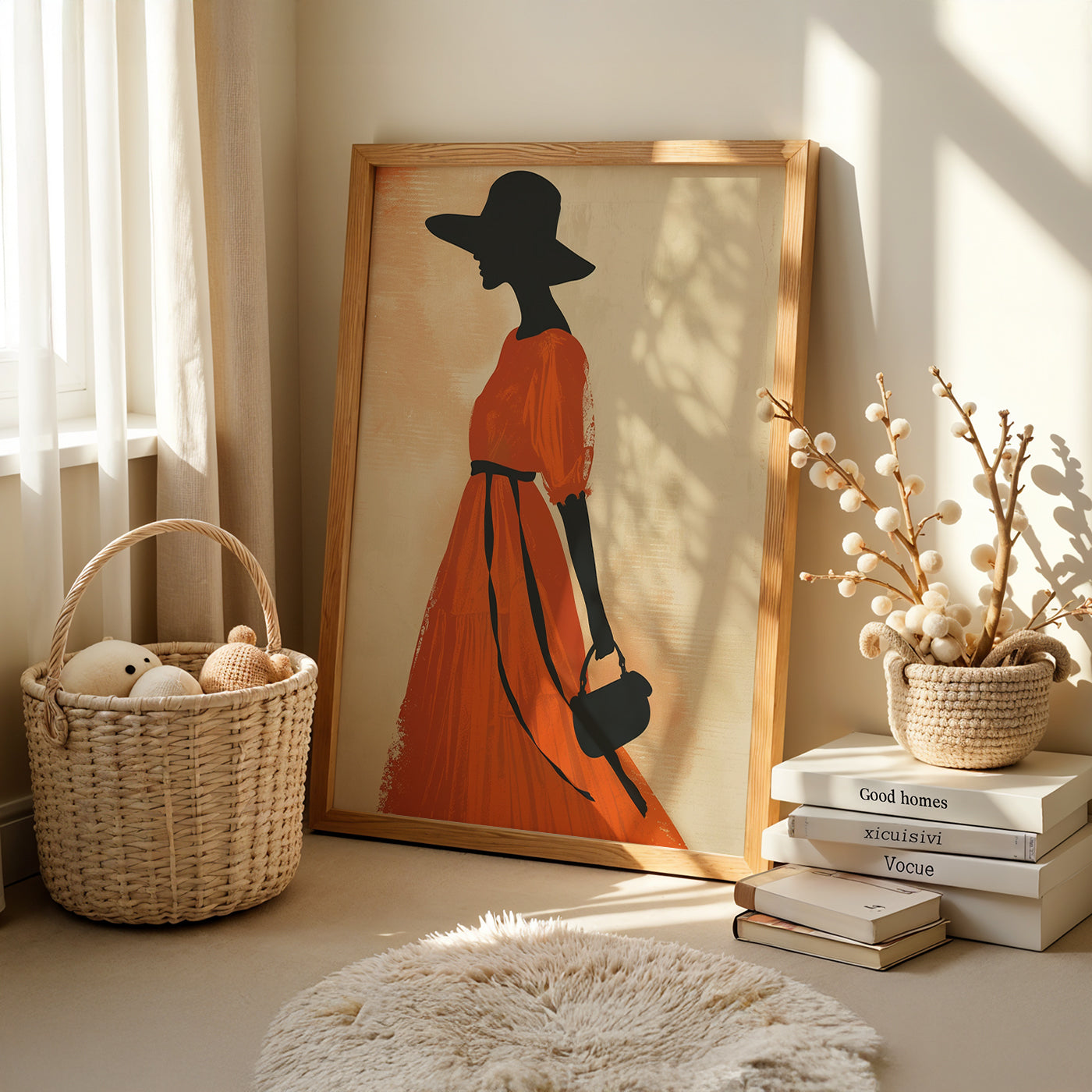 Boho Art Painting in a Lifestyle Setting