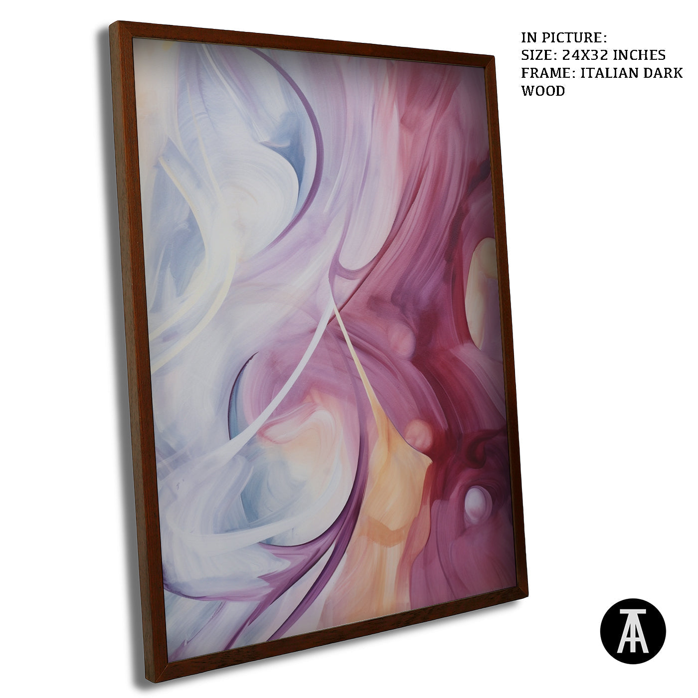 Artwork in Dark Wood Frame