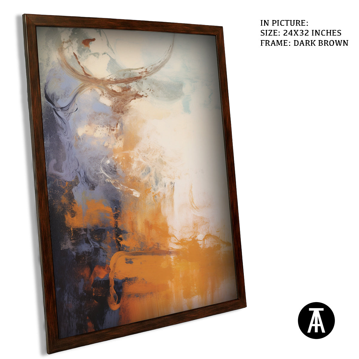 Sample Artwork in Dark Brown Frame