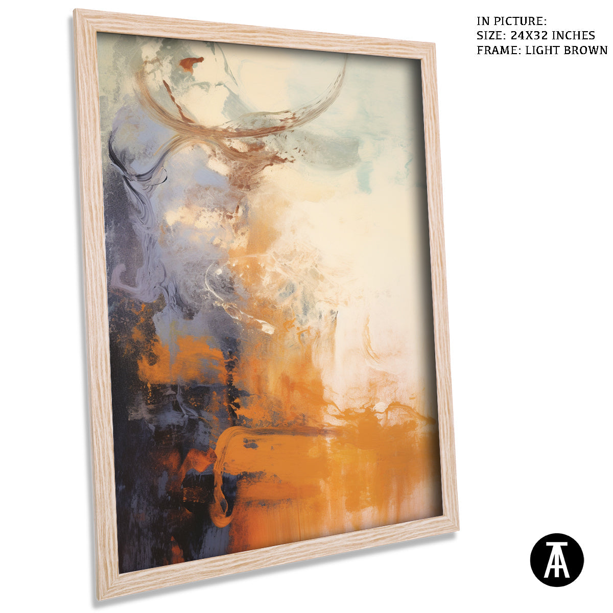 Sample Artwork in Light Brown Frame