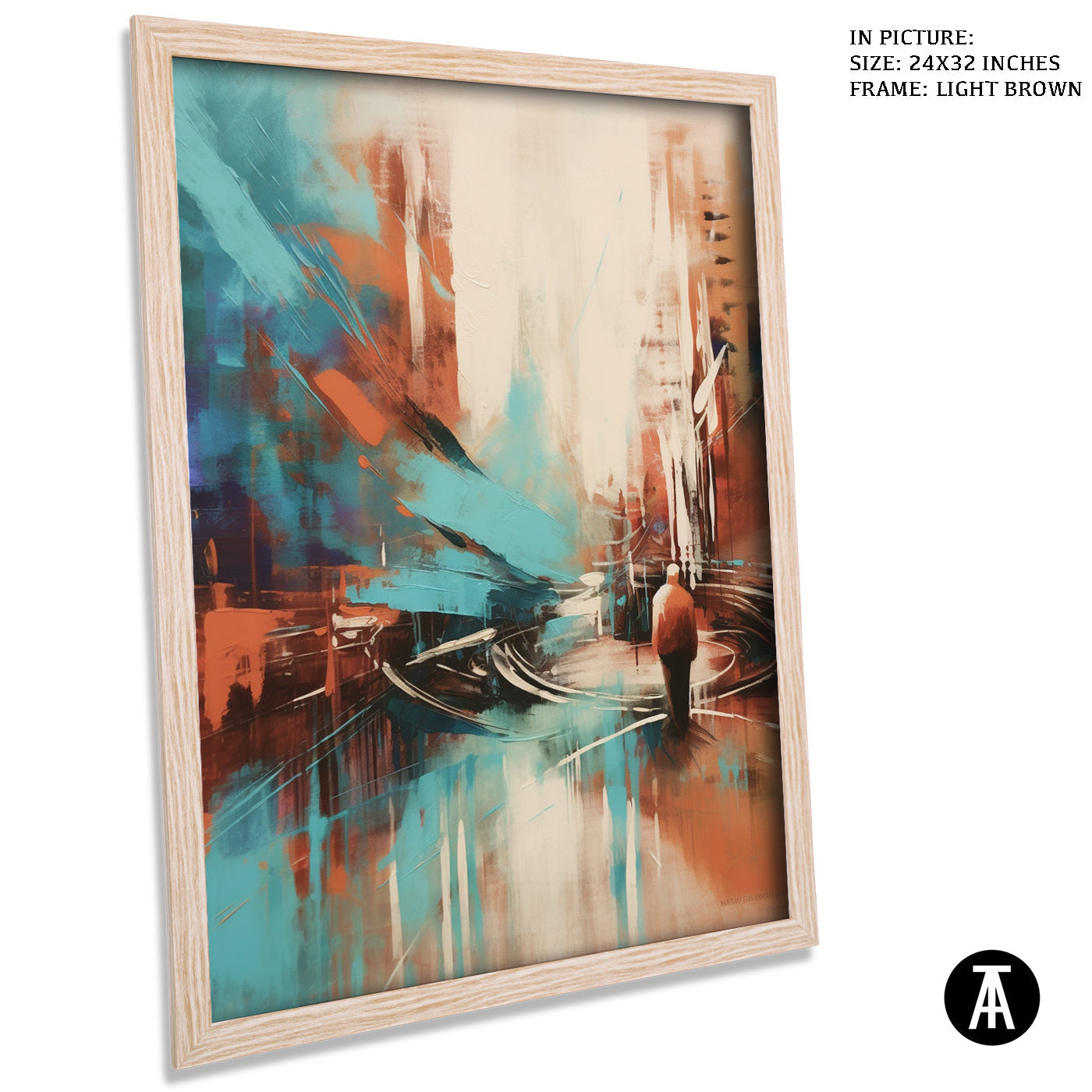 Artwork in Dark Brown Frame