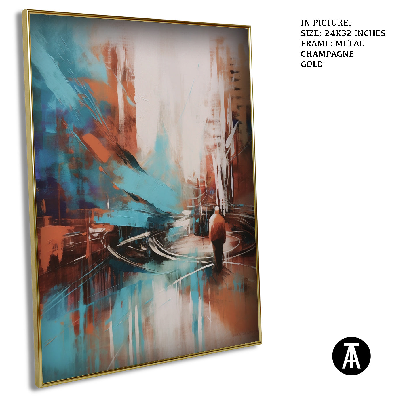 Artwork in Light Brown Frame
