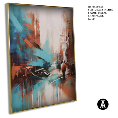 Artwork in Light Brown Frame