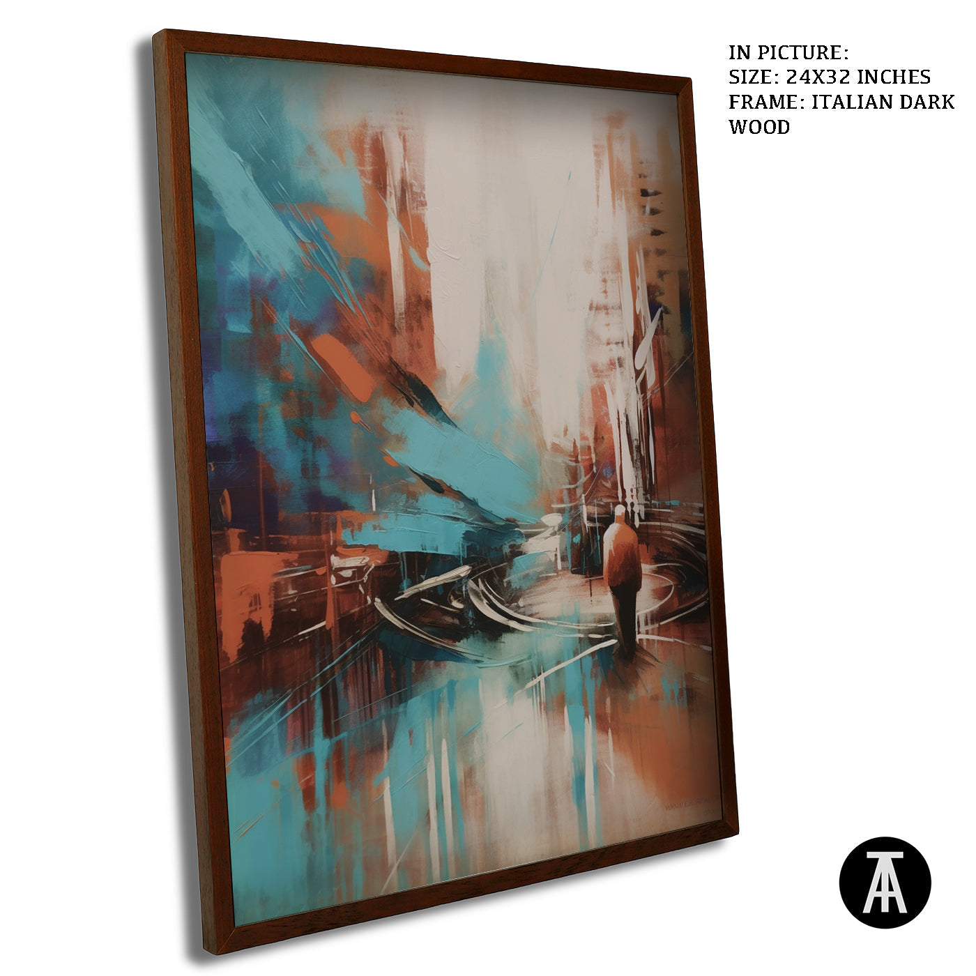Artwork in Dark Wood Frame