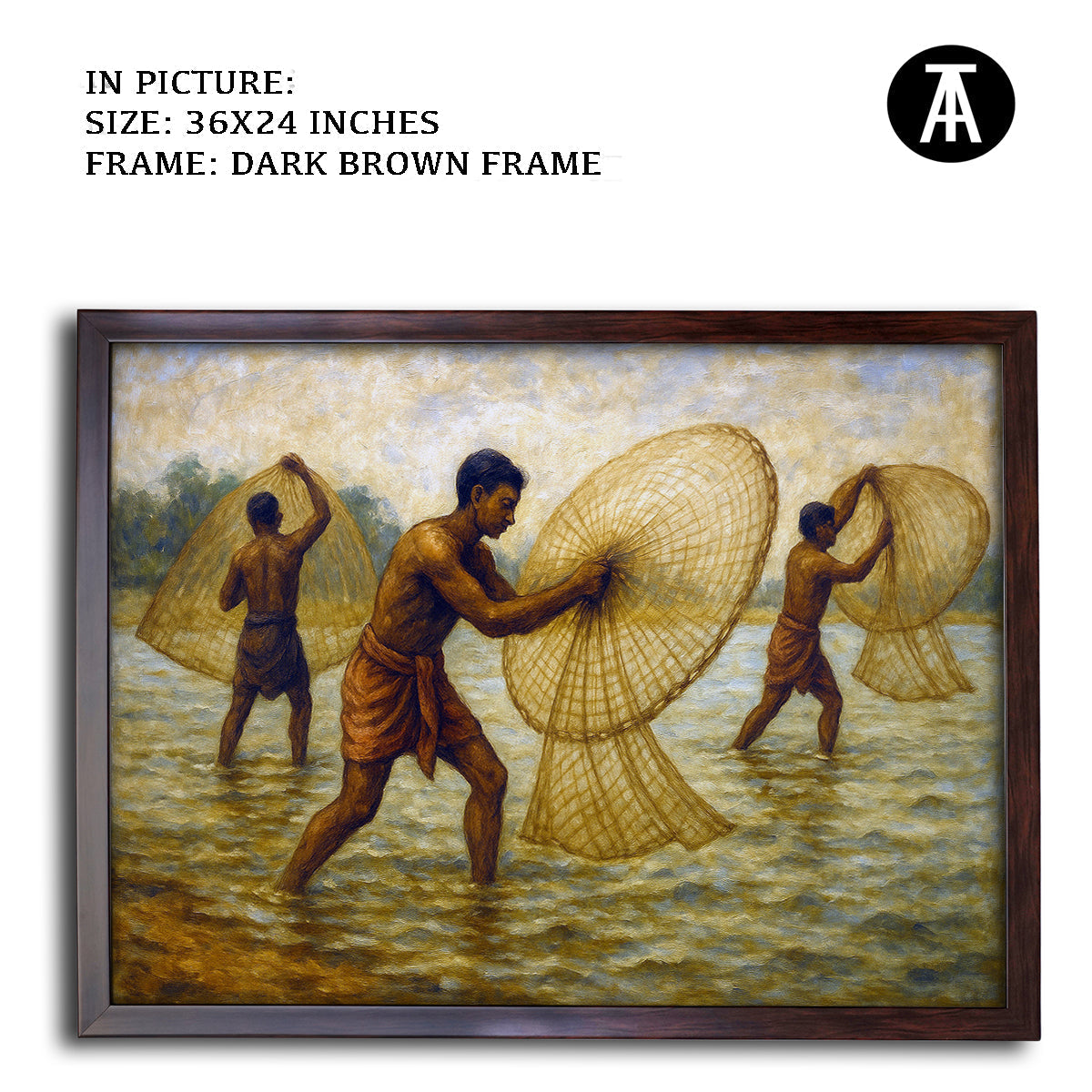 Artwork in Dark Brown Frame