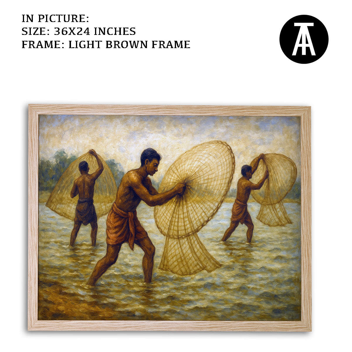Artwork in Light Brown Frame