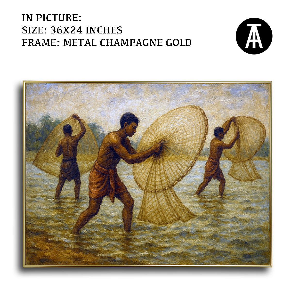 Artwork in Metal Champagne Gold Frame