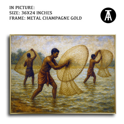 Artwork in Metal Champagne Gold Frame