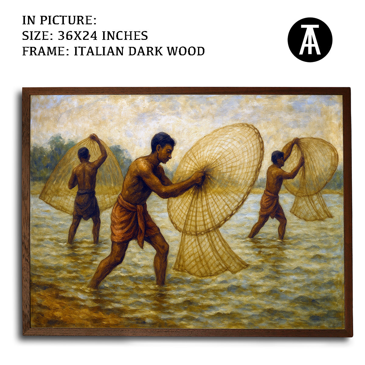 Artwork in Dark Wood Frame