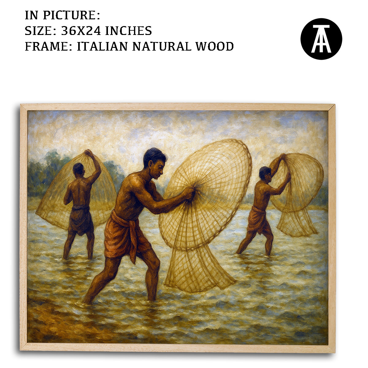 Artwork in Natural Wood Frame