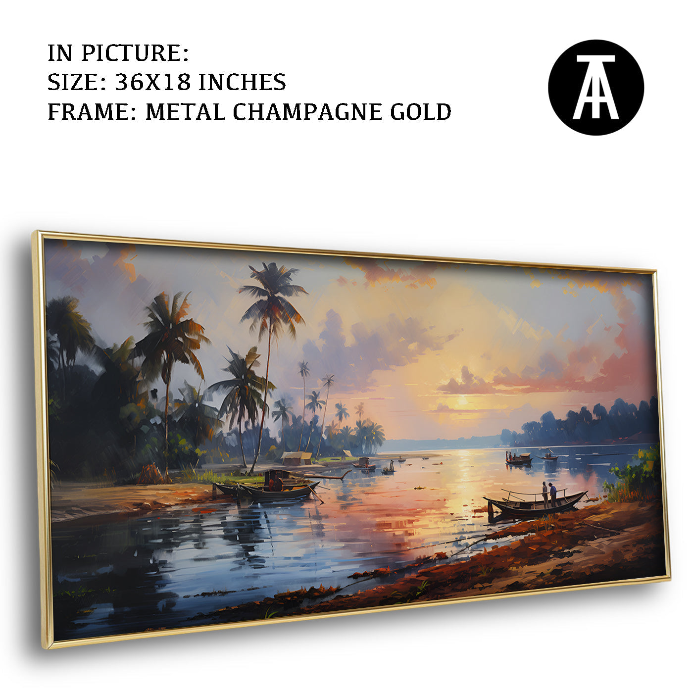 Artwork in Light Brown Frame