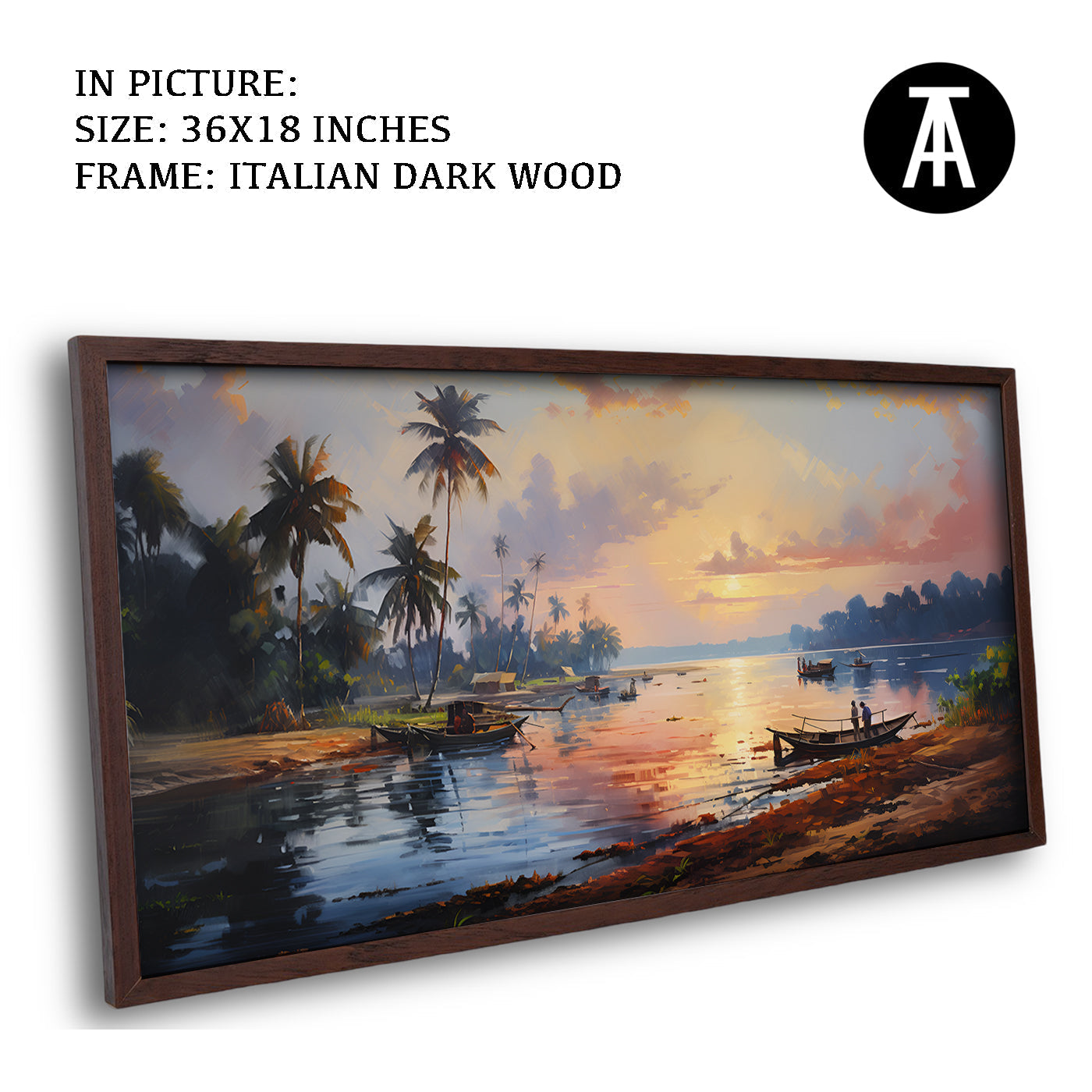 Artwork in Dark Wood Frame
