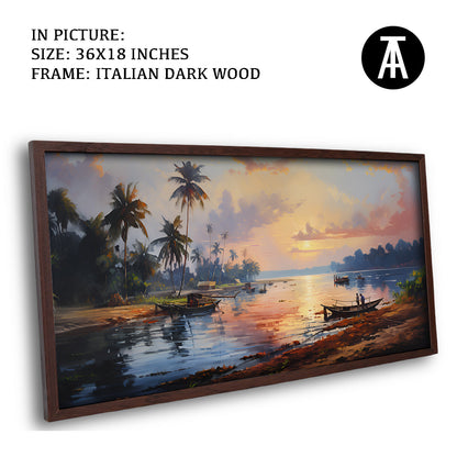 Artwork in Dark Wood Frame