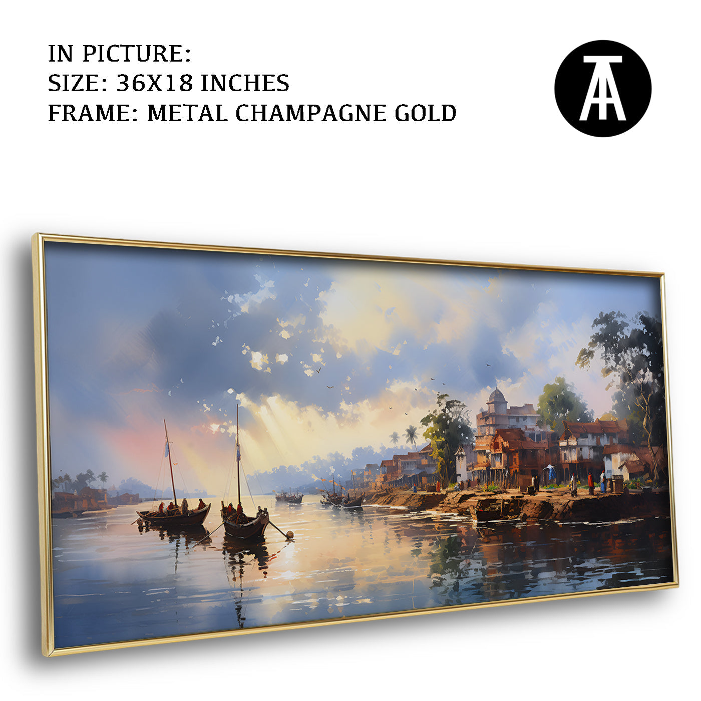 Artwork in Light Brown Frame