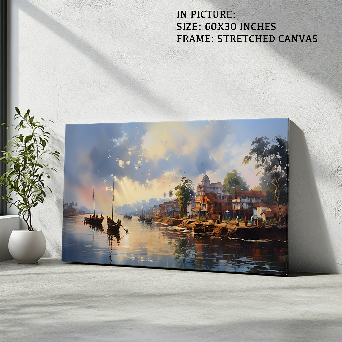 Artwork in Natural Wood Frame