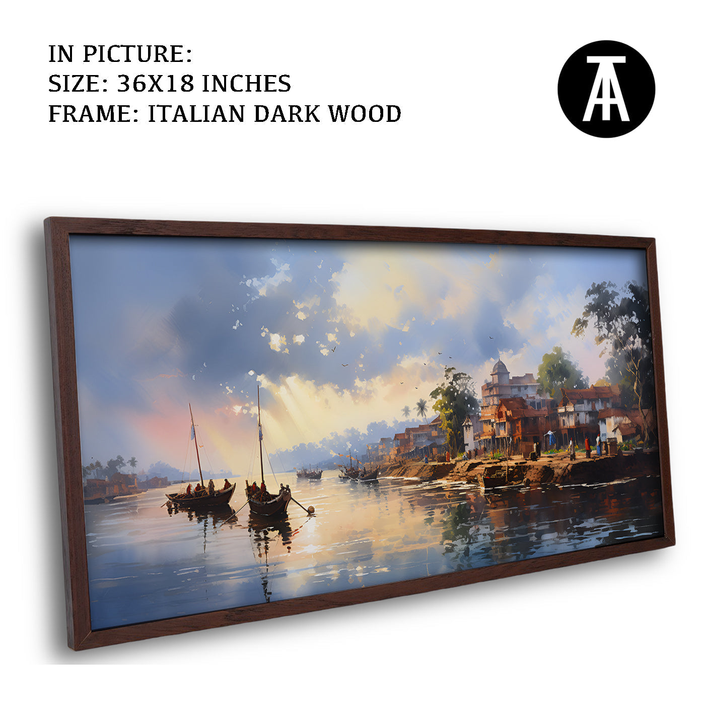 Artwork in Dark Wood Frame