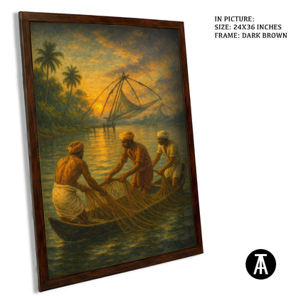 Artwork in Dark Brown Frame