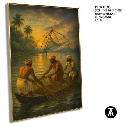 Artwork in Metal Champagne Gold Frame