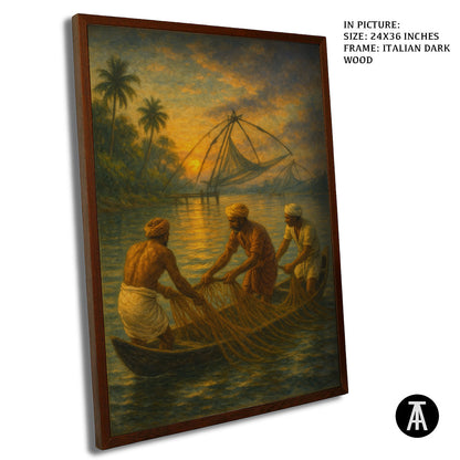 Artwork in Dark Wood Frame