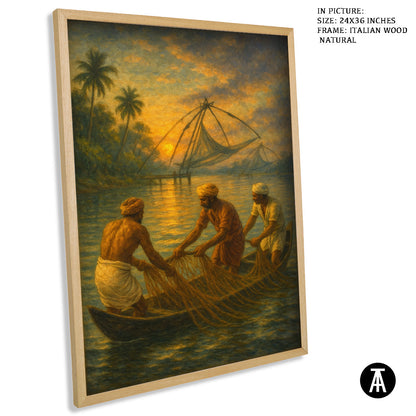 Artwork in Natural Wood Frame