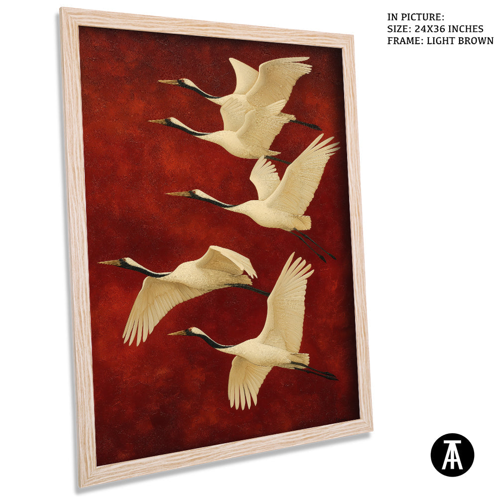 Artwork in Light Brown Frame