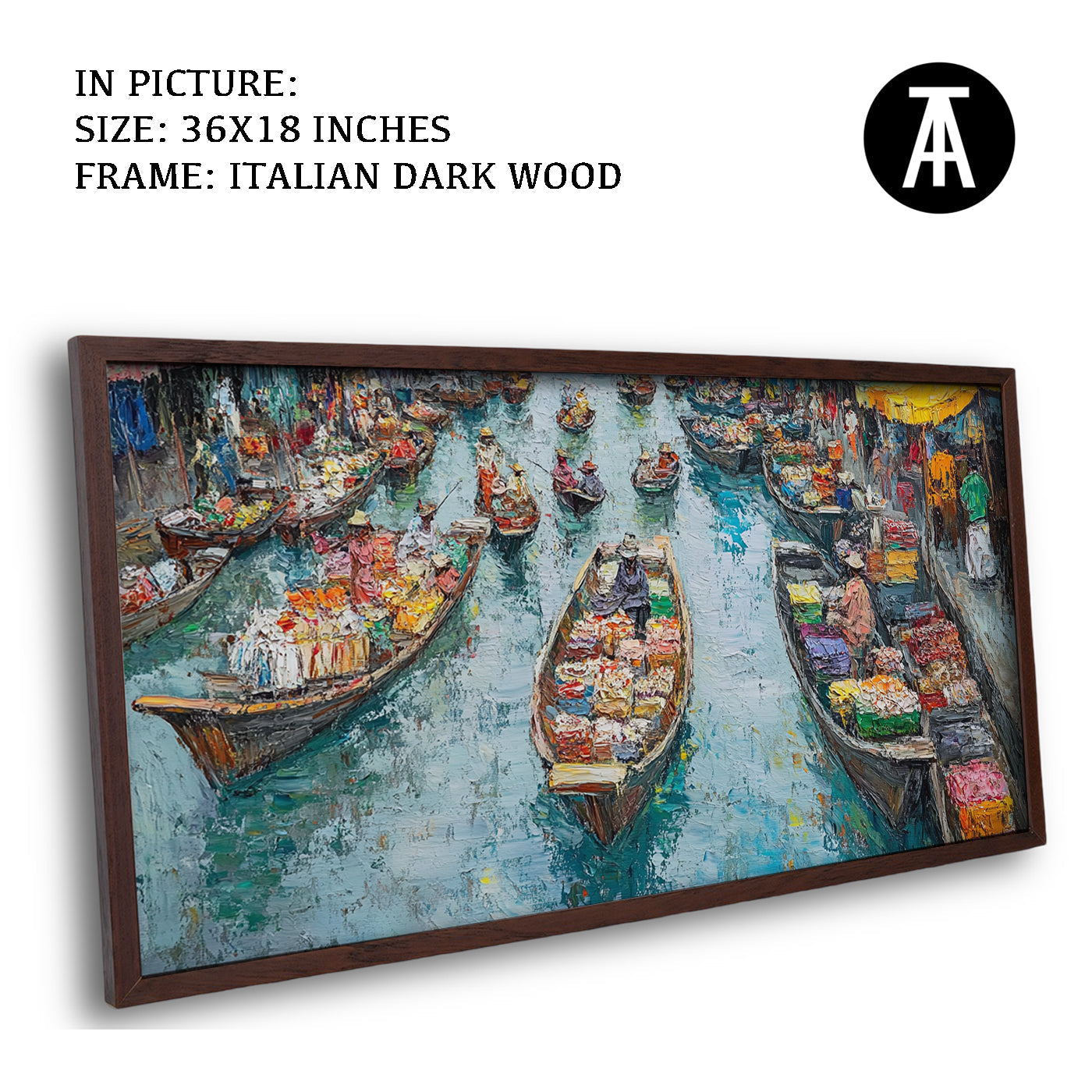 Artwork in Dark Wood Frame