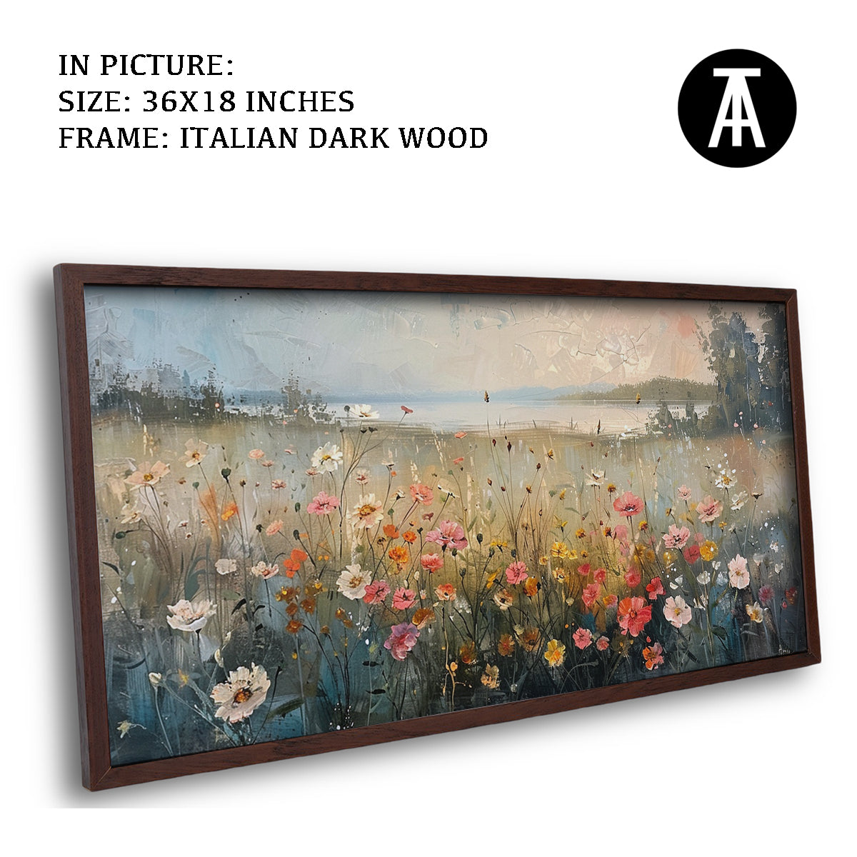 Artwork in Dark Wood Frame