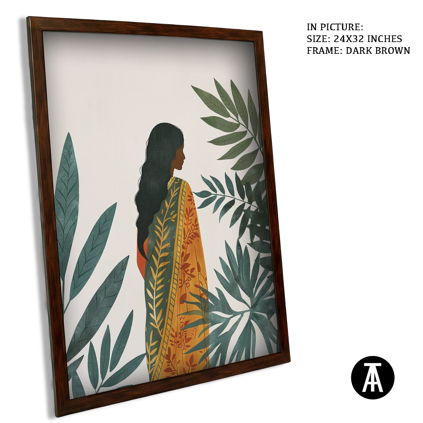 Artwork in Dark Brown Frame