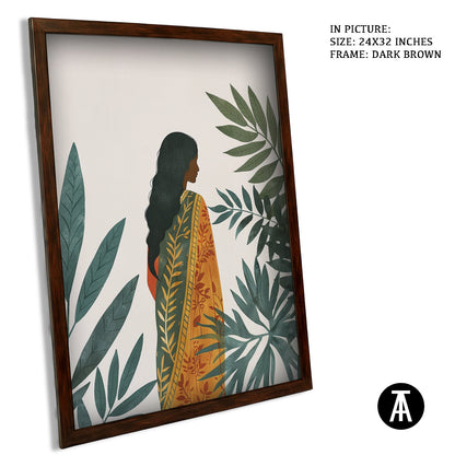 Artwork in Dark Brown Frame
