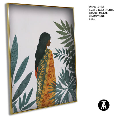 Artwork in Metal Champagne Gold Frame