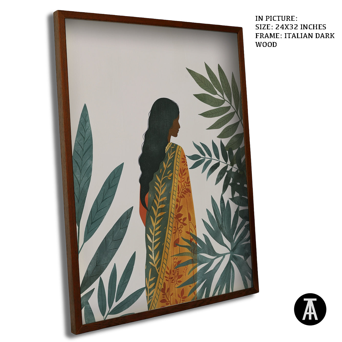 Artwork in Dark Wood Frame