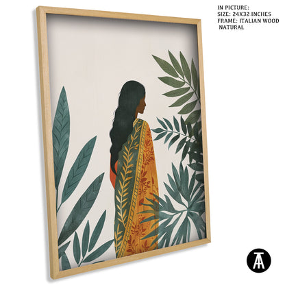Artwork in Natural Wood Frame